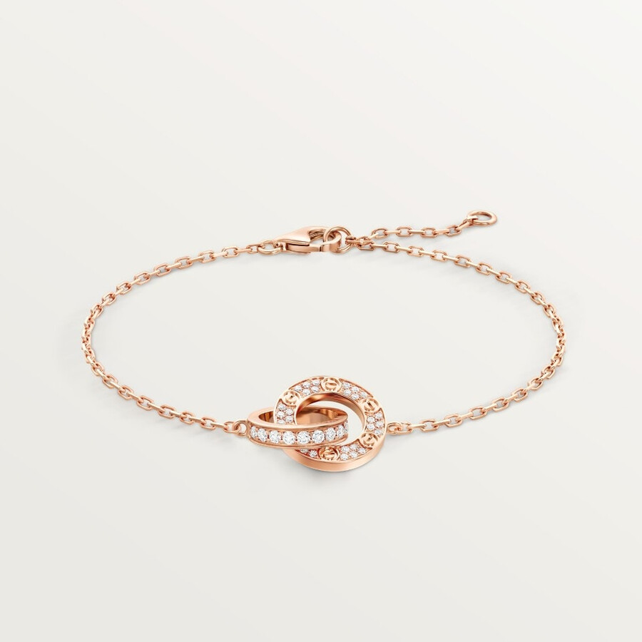 bracciale love su catena pavé
