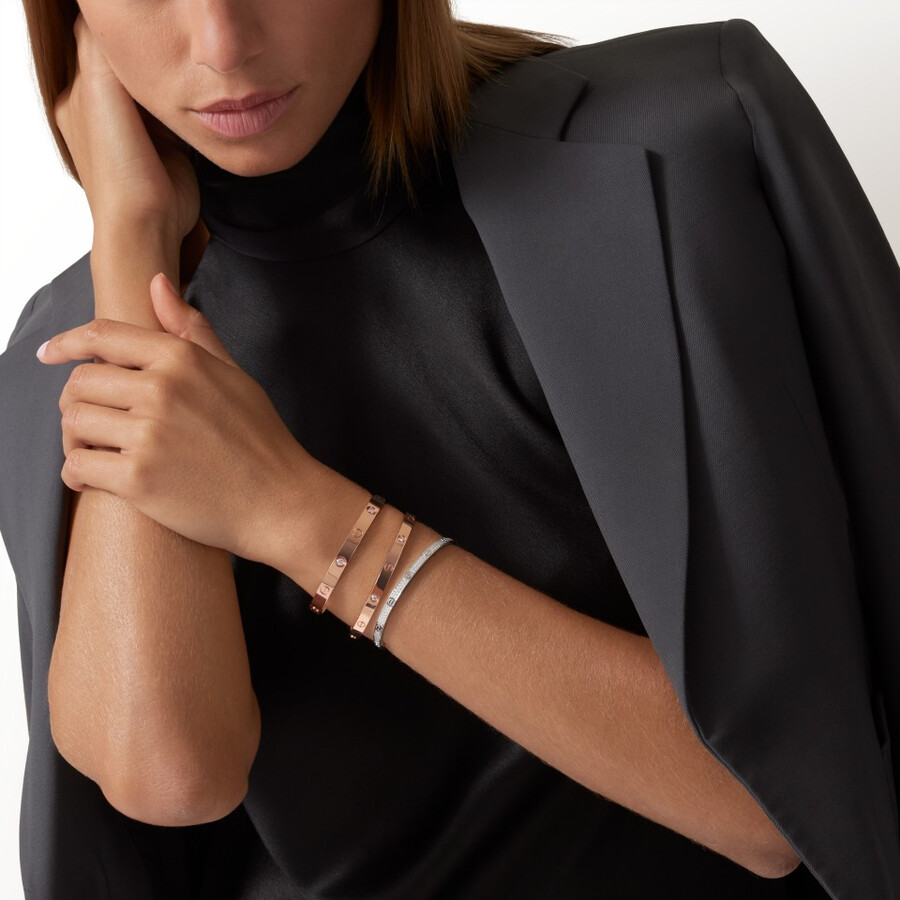 bracciale love modello medio 4 diamanti