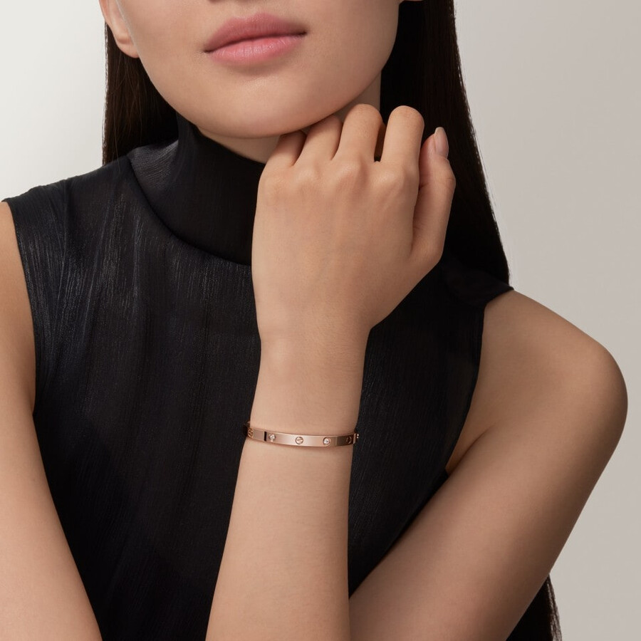 bracciale love modello medio 4 diamanti