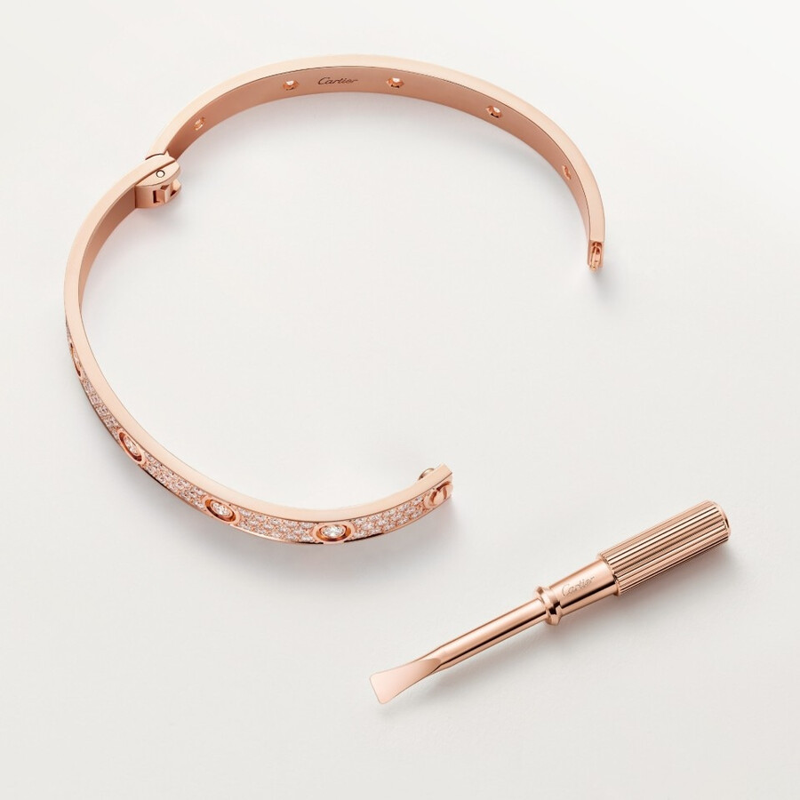 bracciale love modello classico pavé 10 diamanti