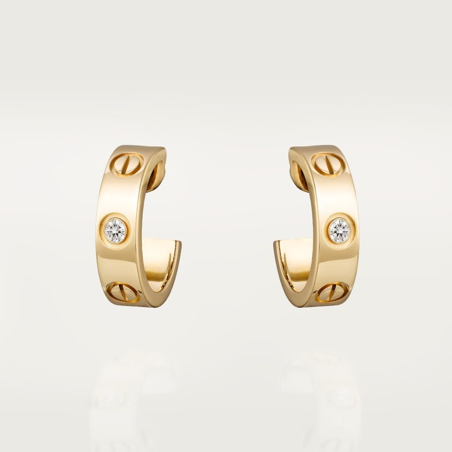 orecchini a cerchio love modello classico 2 diamanti