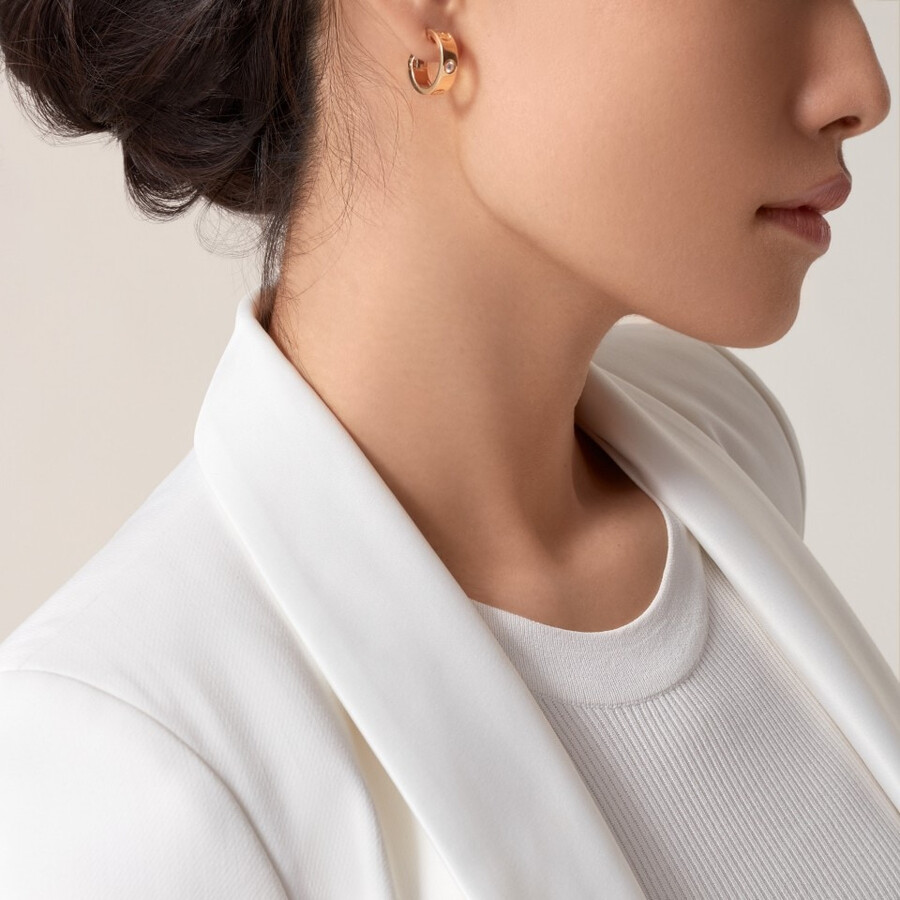 orecchini a cerchio love modello classico 2 diamanti