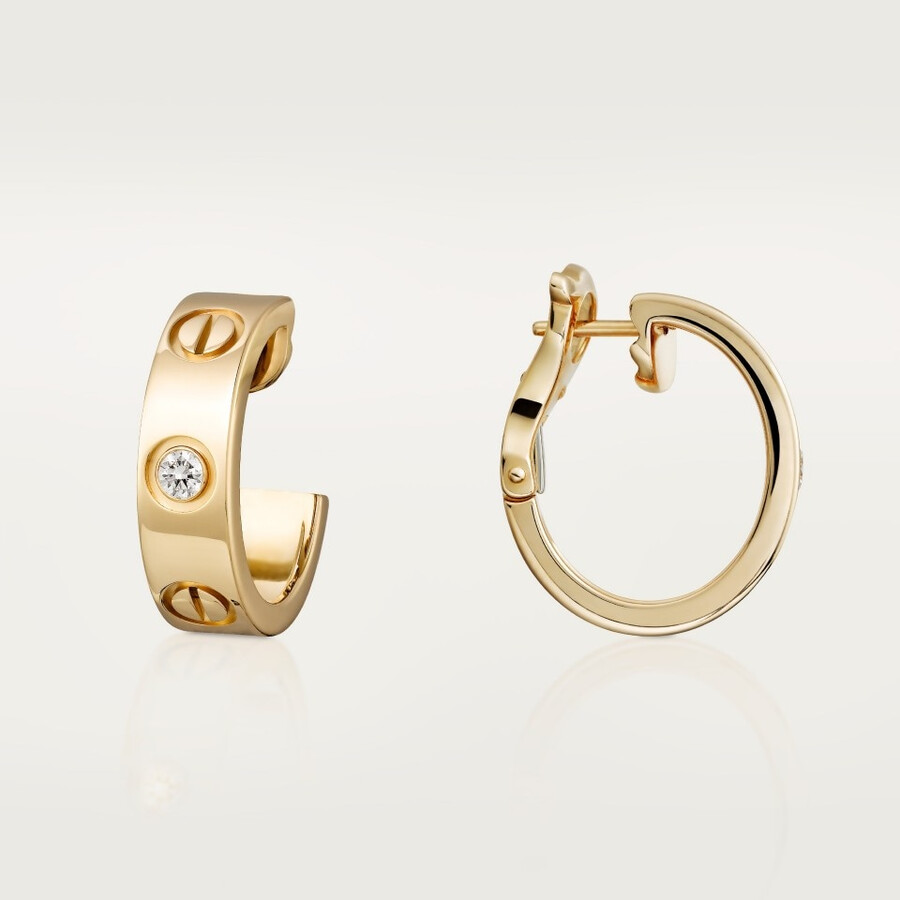 orecchini a cerchio love modello classico 2 diamanti