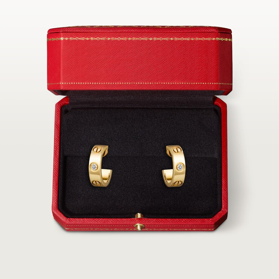 orecchini a cerchio love modello classico 2 diamanti