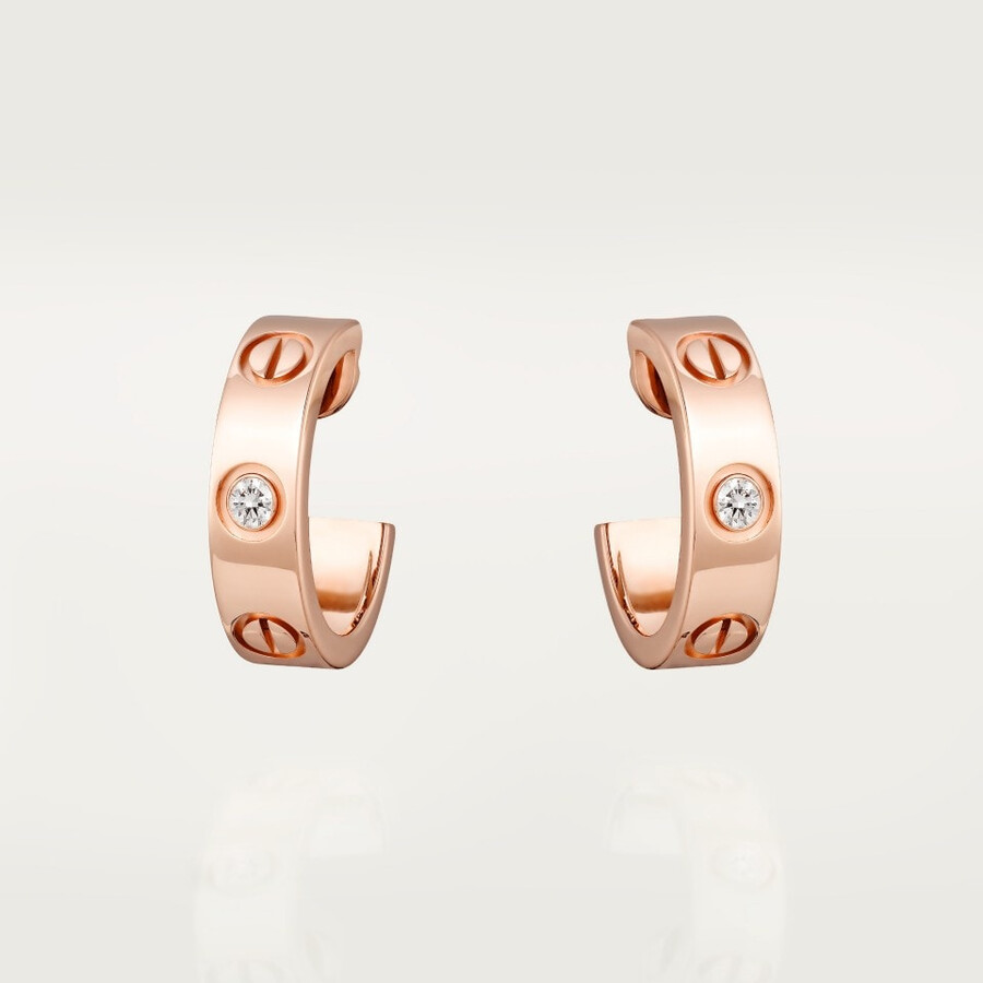 orecchini a cerchio love modello classico 2 diamanti