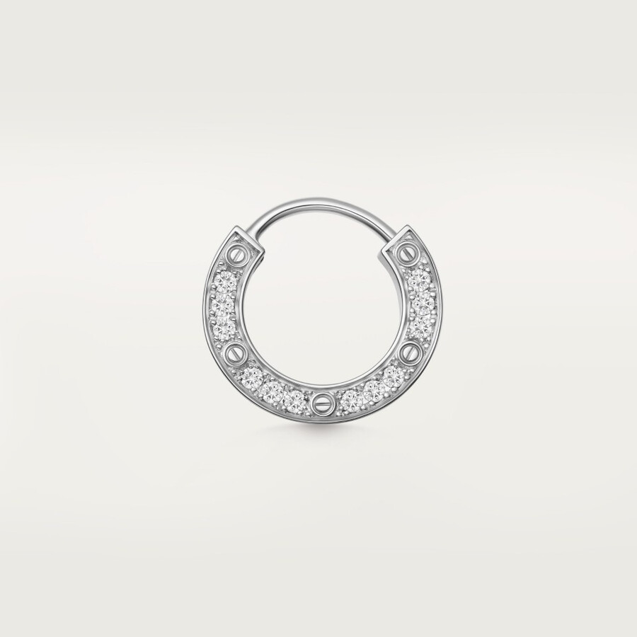 orecchino singolo a cerchio love pavé