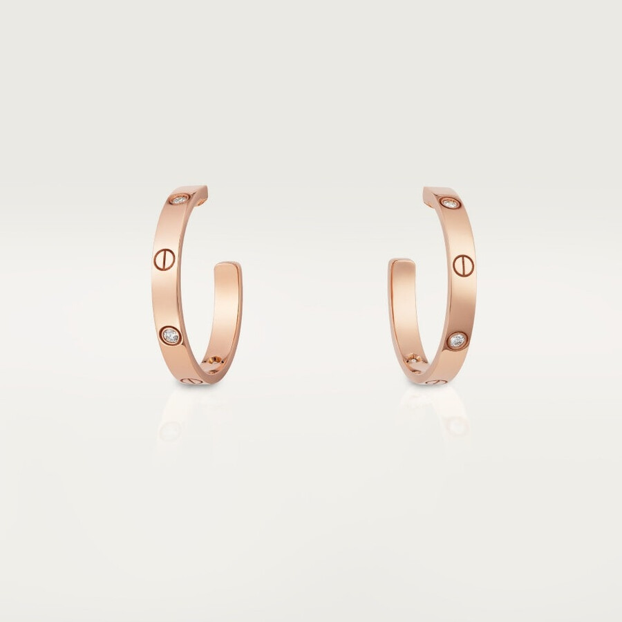 orecchini a cerchio love modello medio 6 diamanti