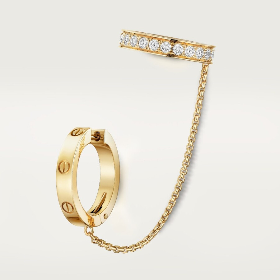 orecchini singoli love multiuso semi-pavé