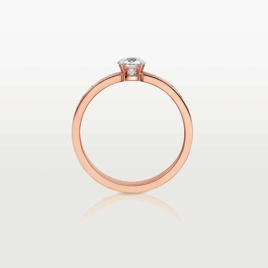 solitario love diamante taglio brillante pavé
