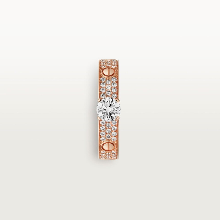 solitario love diamante taglio brillante pavé