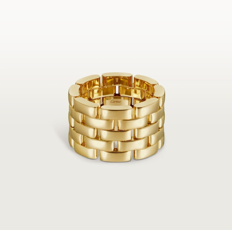 anello maillon panthère cinque file
