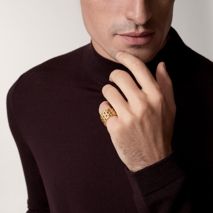 anello maillon panthère cinque file