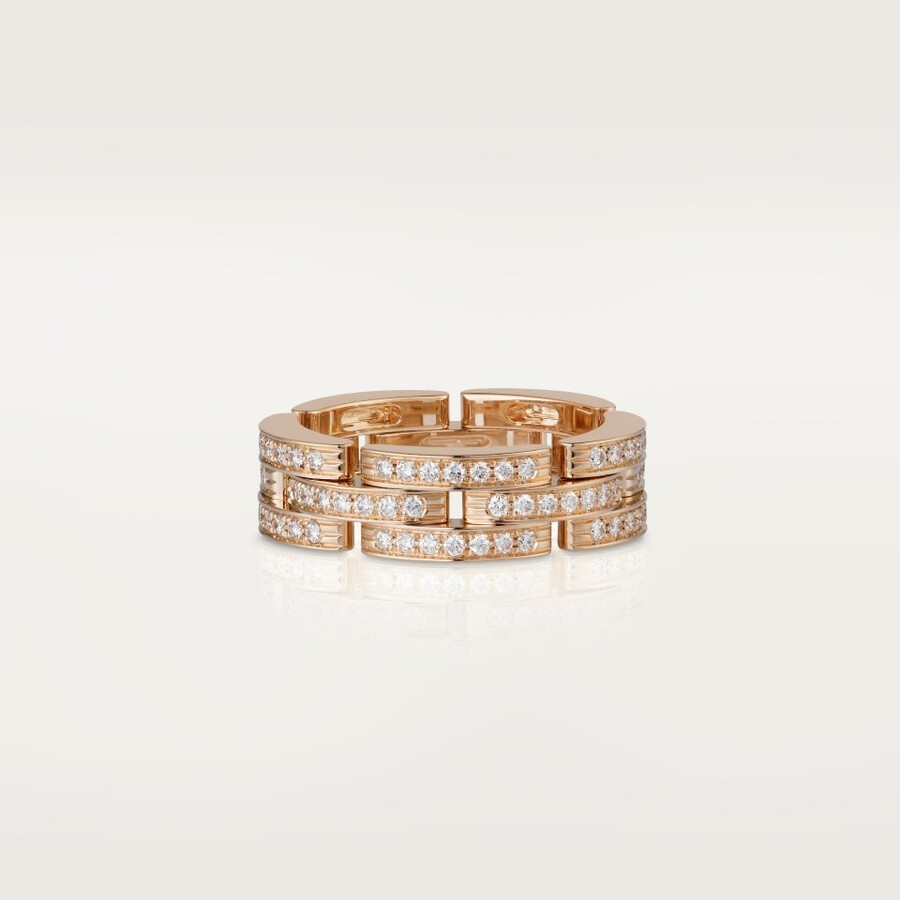 anello maillon panthère triplo giro pavé