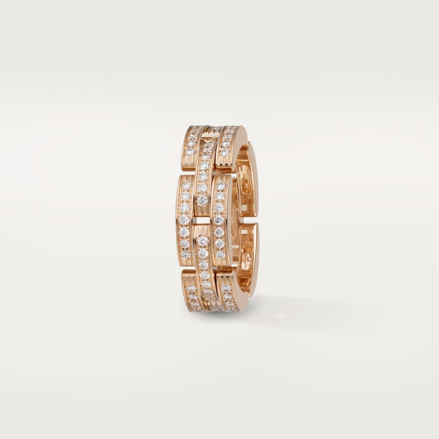 anello maillon panthère triplo giro pavé