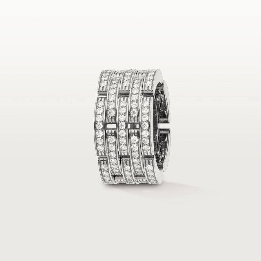 anello maillon panthère cinque file pavimentato