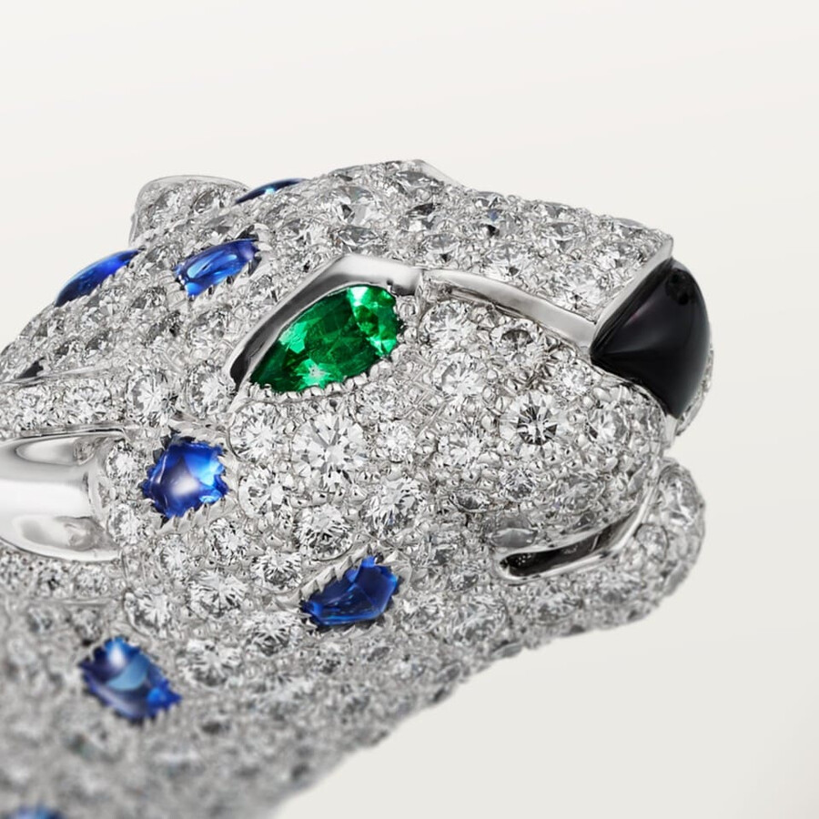 bracciale panthère de cartier zaffiro pavé