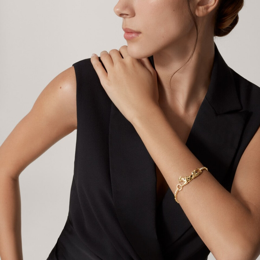 bracciale panthère de cartier su catena diamanti