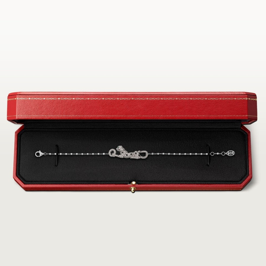 bracciale panthère de cartier su catena semi-pavé