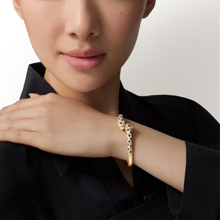 bracciale panthère de cartier modello piccolo semi-pavé
