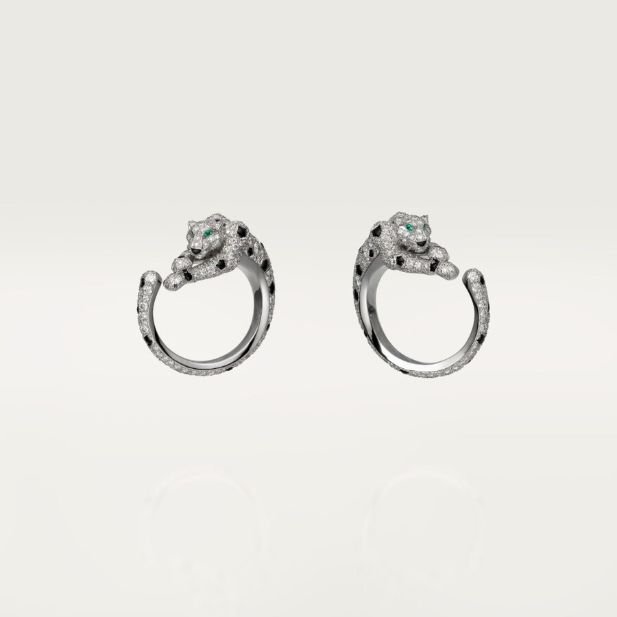 orecchini a cerchio panthère de cartier pavé
