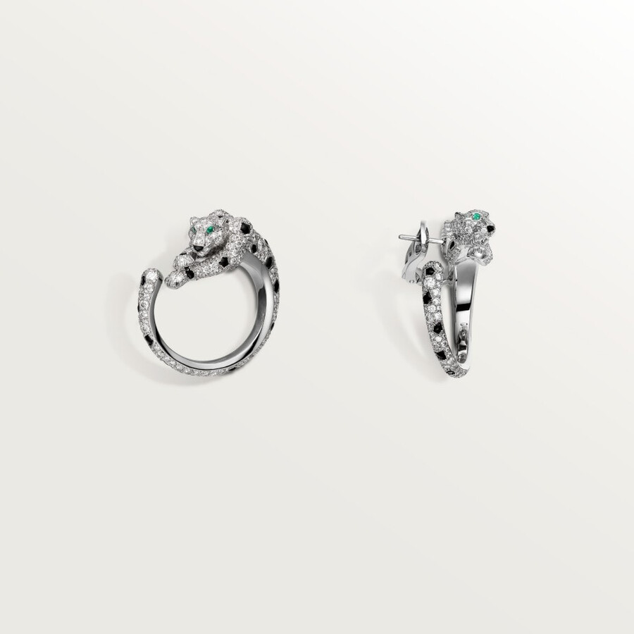 orecchini a cerchio panthère de cartier pavé
