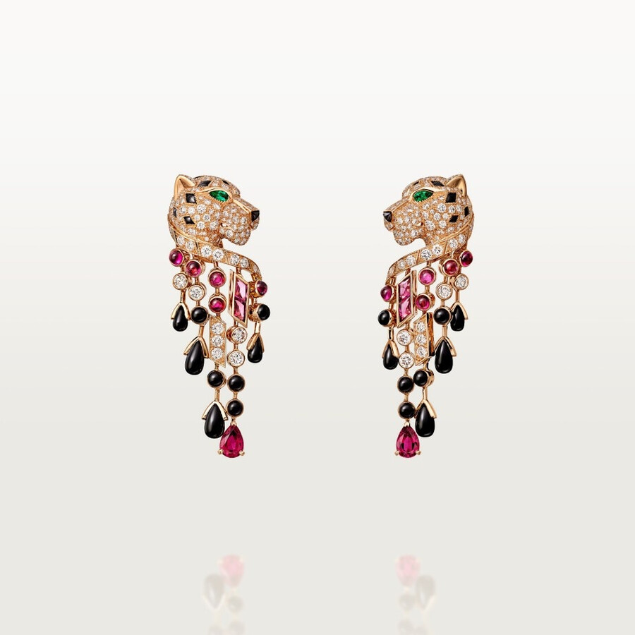 orecchini panthère de cartier rubellite modello grande pavé