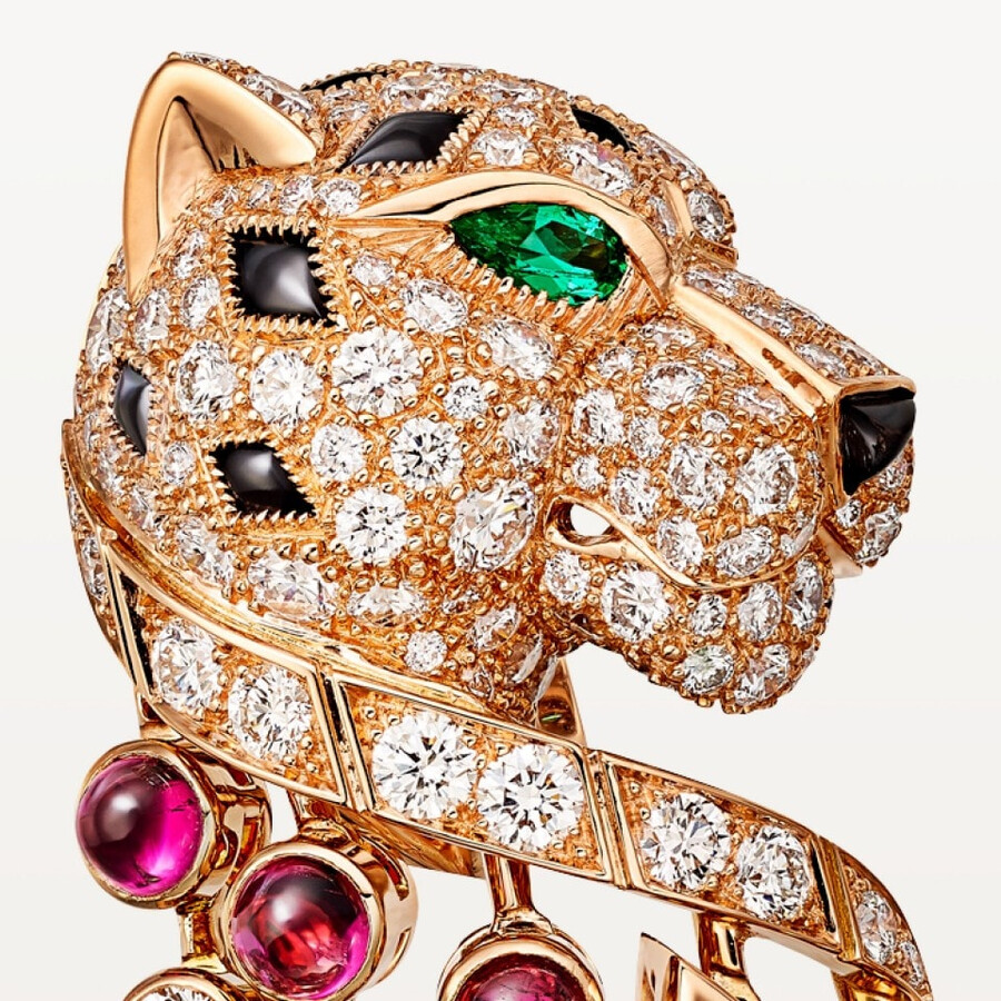 orecchini panthère de cartier rubellite modello grande pavé