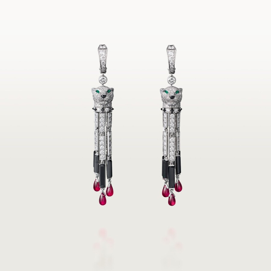 orecchini panthère de cartier rubino modello grande pavé