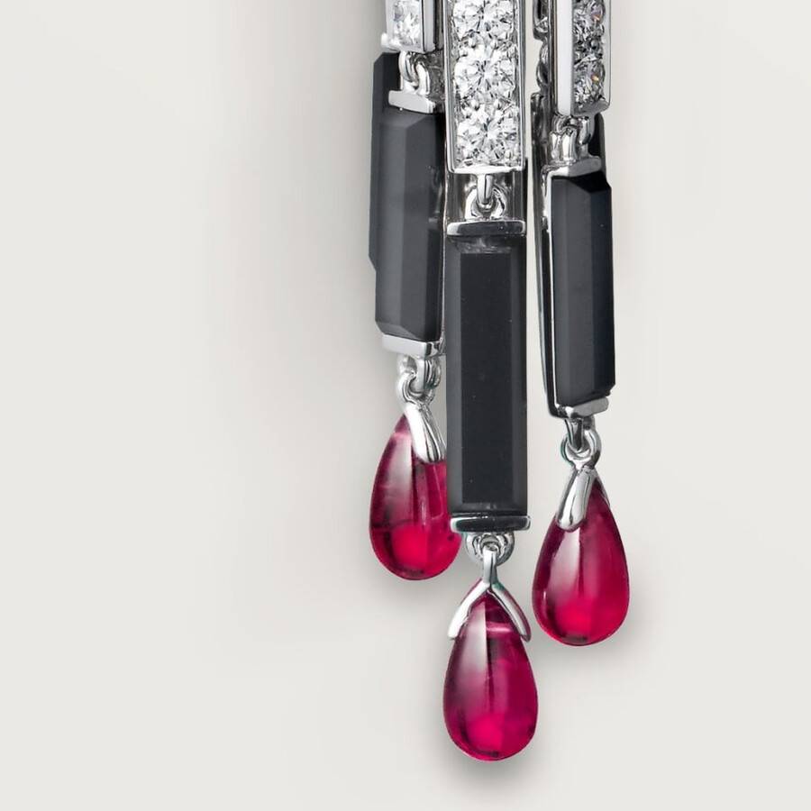 orecchini panthère de cartier rubino modello grande pavé