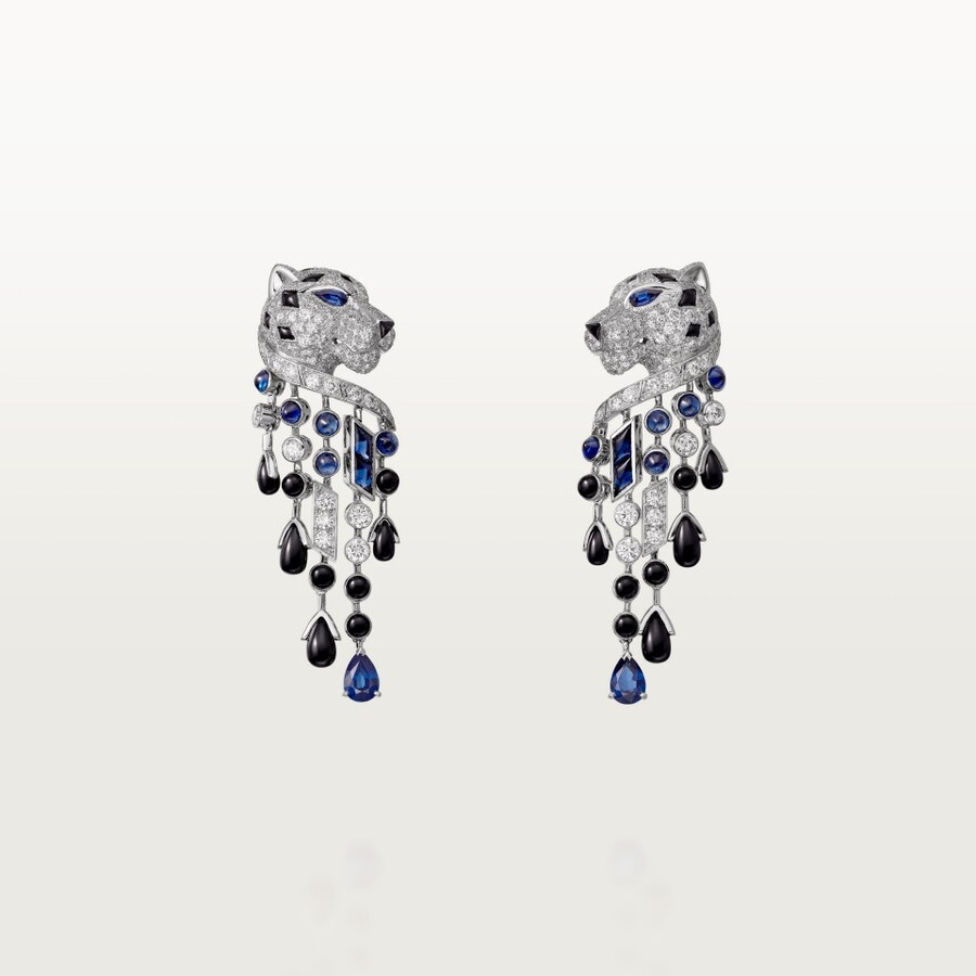 orecchini panthère de cartier zaffiro modello grande pavé