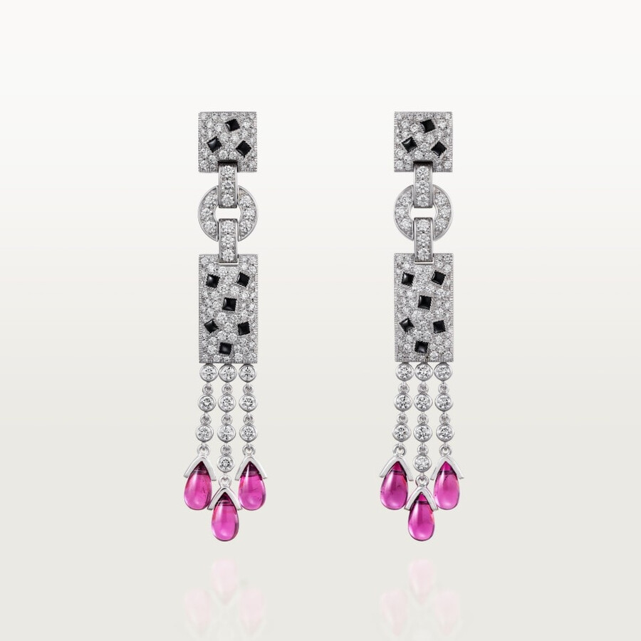 orecchini panthère de cartier rubellite pavé