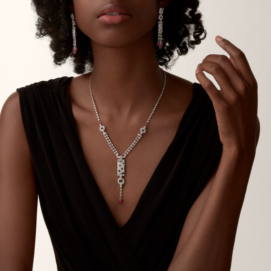 orecchini panthère de cartier rubellite pavé