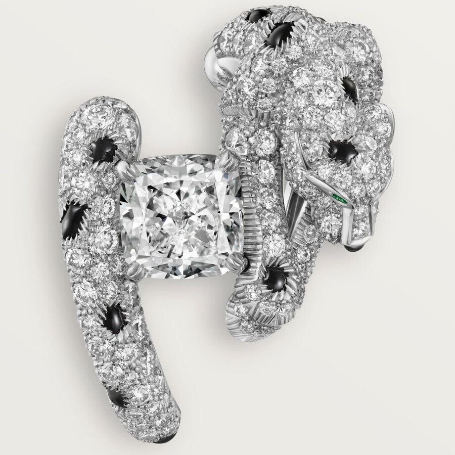 orecchini panthère de cartier diamante taglio cuscino pavé