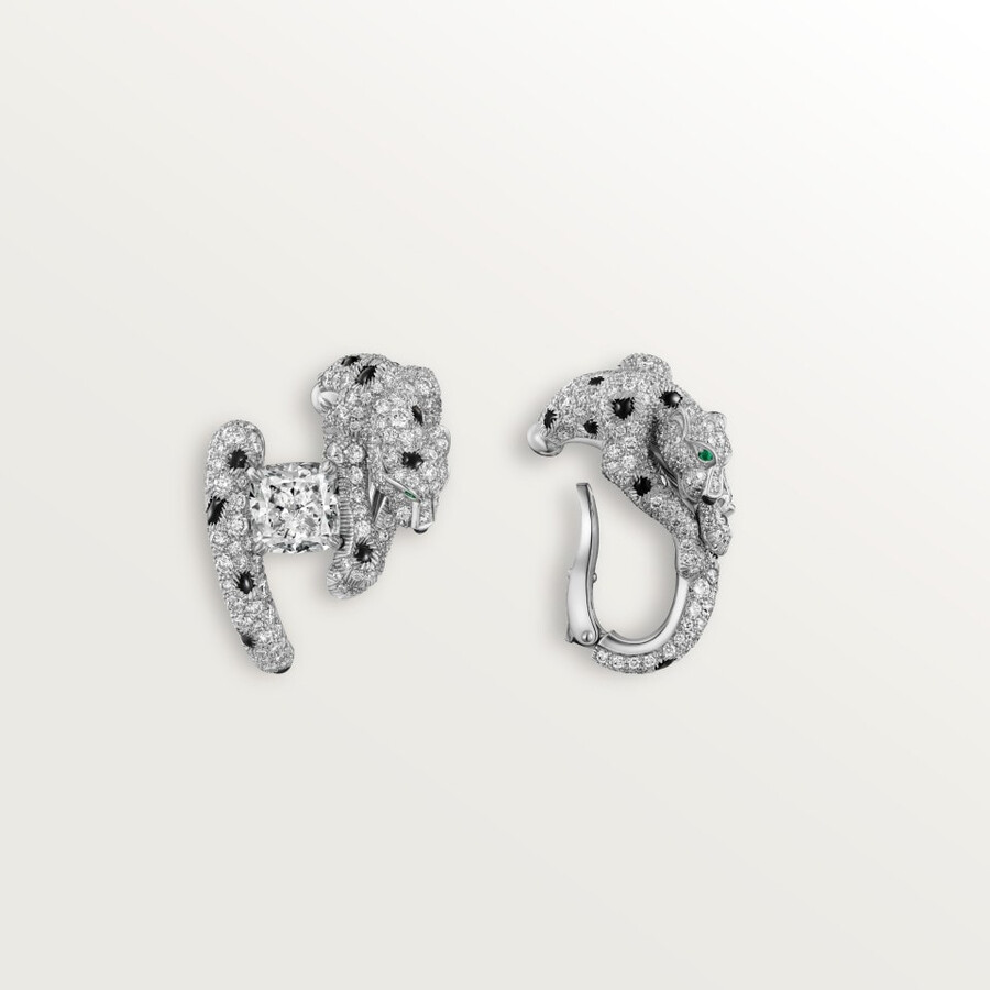 orecchini panthère de cartier diamante taglio cuscino pavé