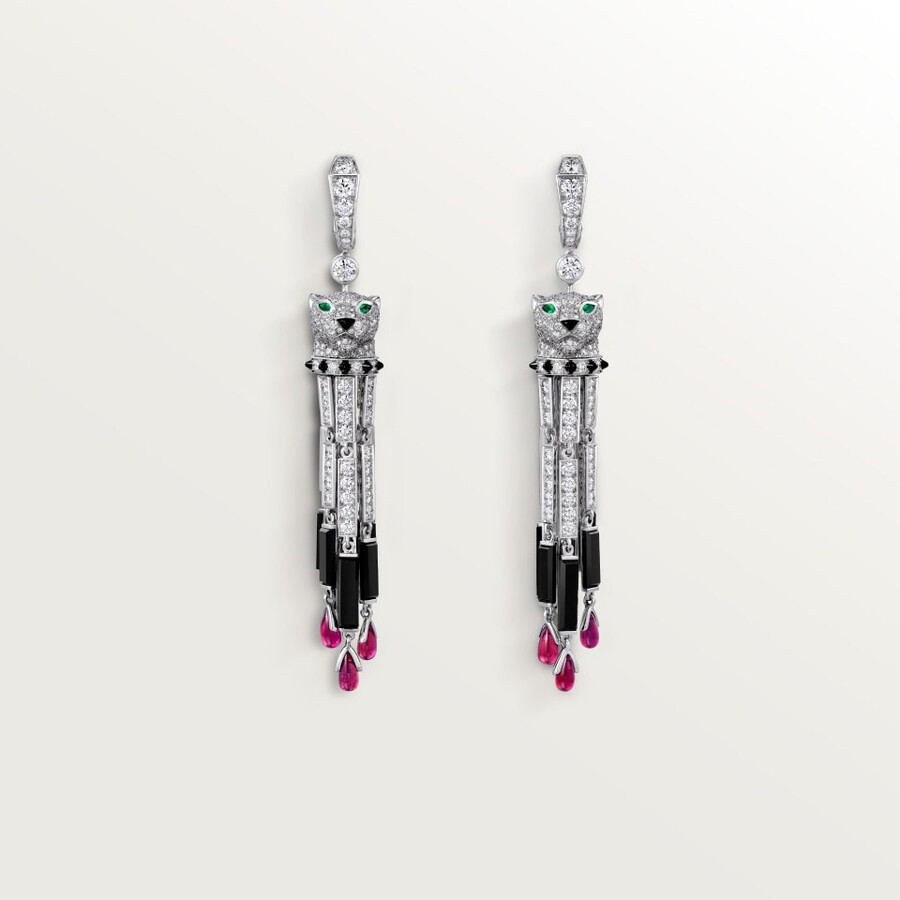orecchini panthère de cartier rubino modello grande pavé
