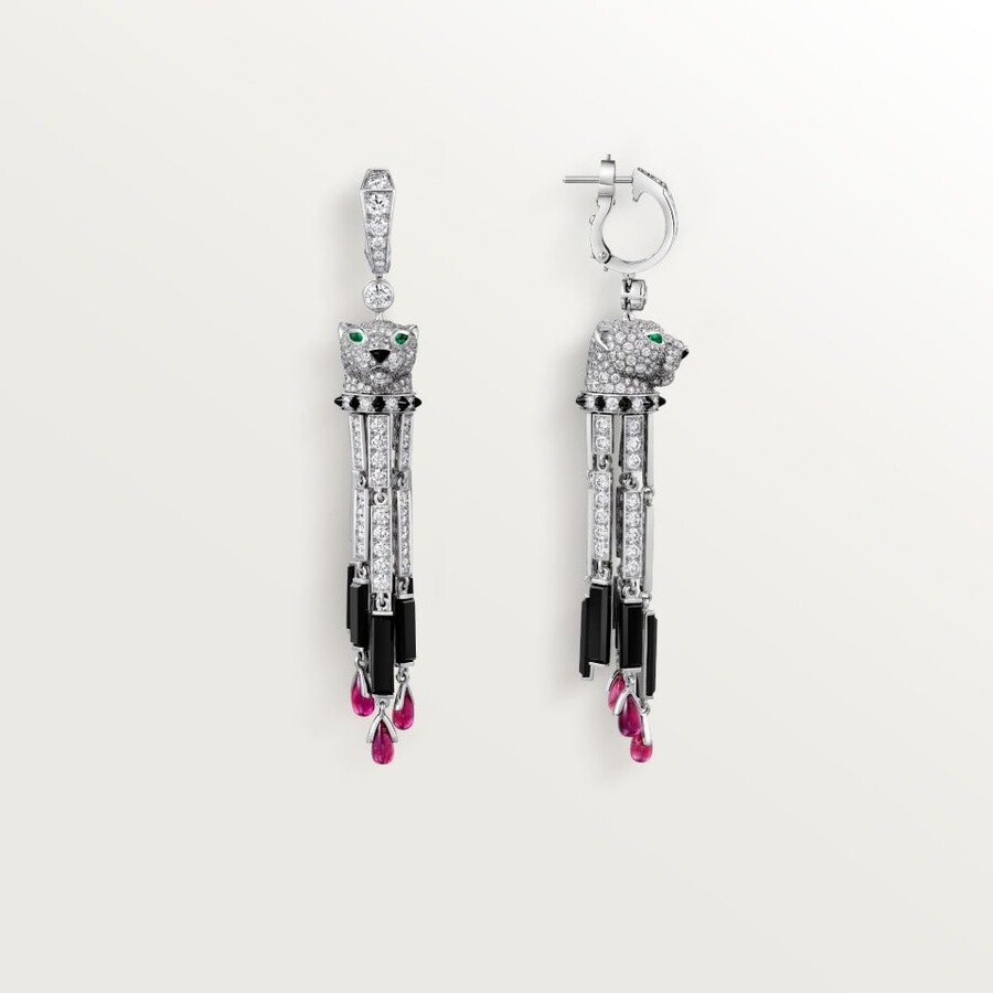 orecchini panthère de cartier rubino modello grande pavé
