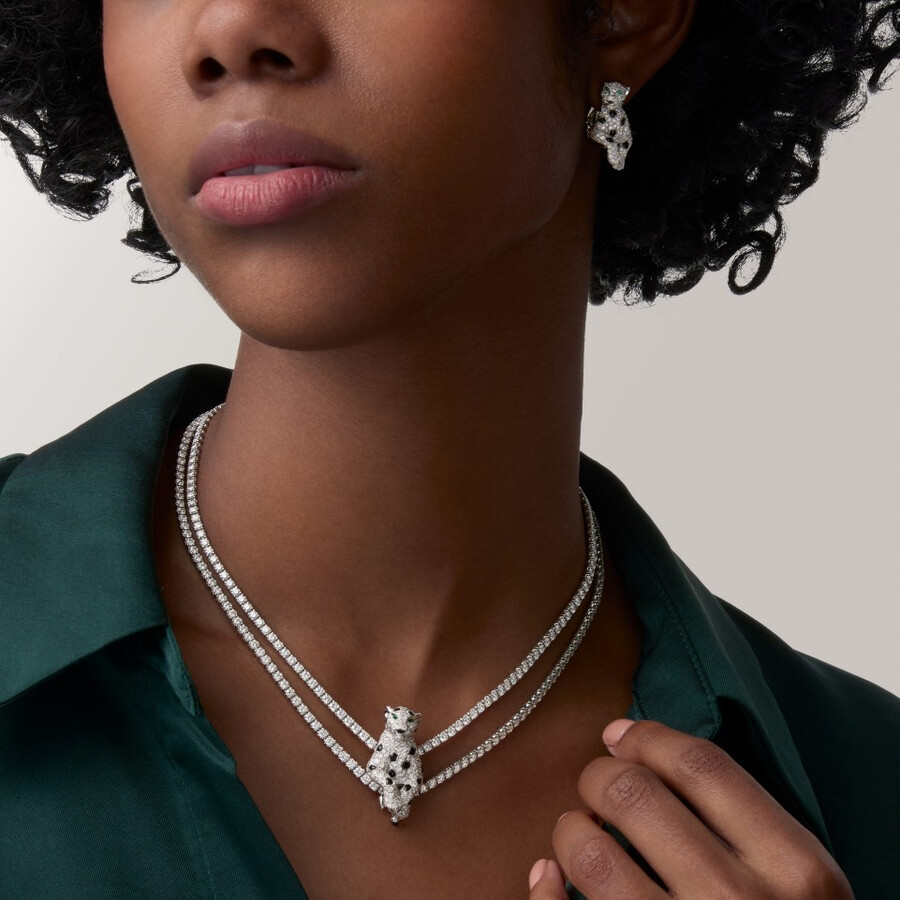 orecchini panthère de cartier pavé
