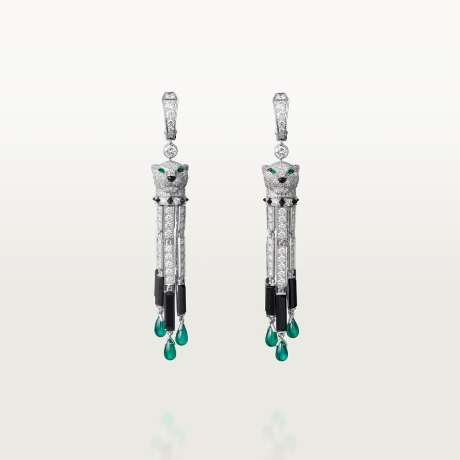 orecchini panthère de cartier smeraldo modello grande pavé