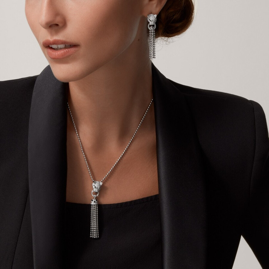 orecchini panthère de cartier semi-pavé