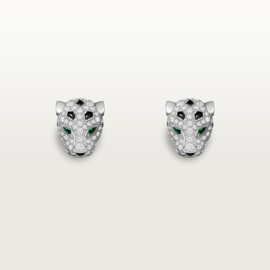 orecchini a bottone panthère de cartier pavé