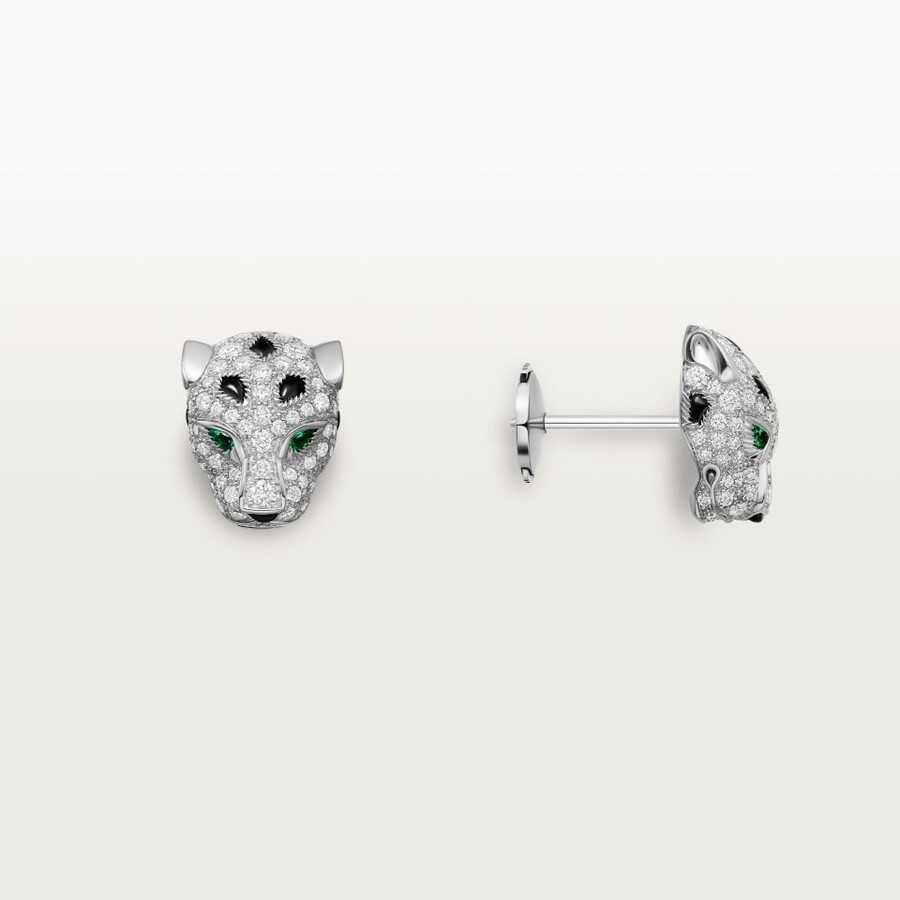 orecchini a bottone panthère de cartier pavé