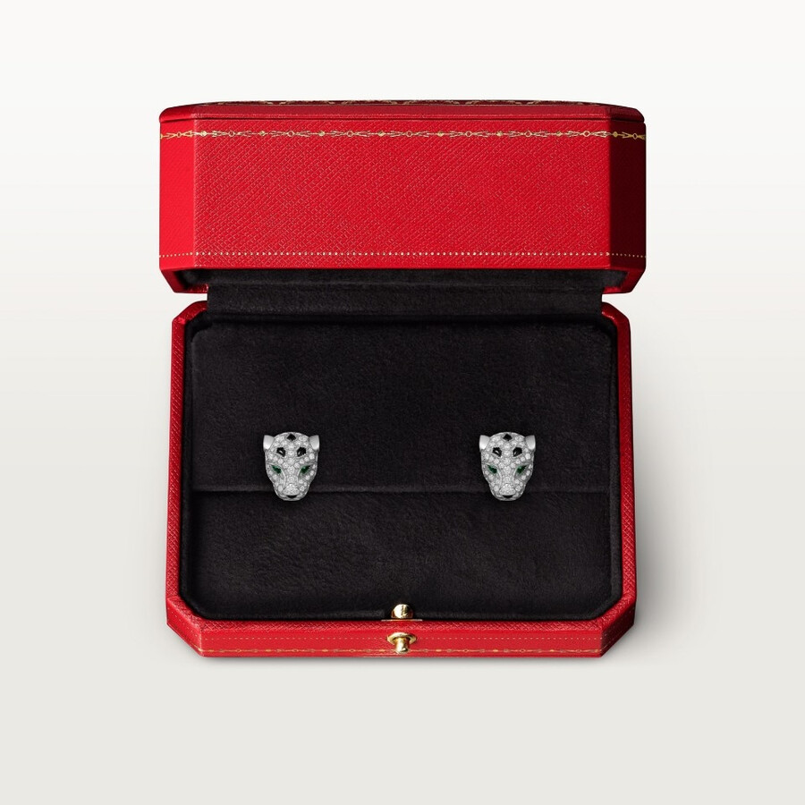 orecchini a bottone panthère de cartier pavé