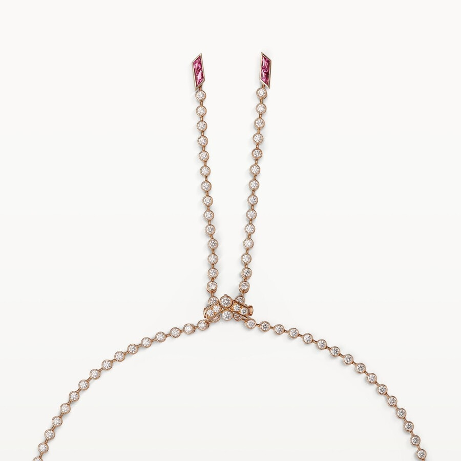 collana lunga panthère de cartier rubellite modello grande pavé