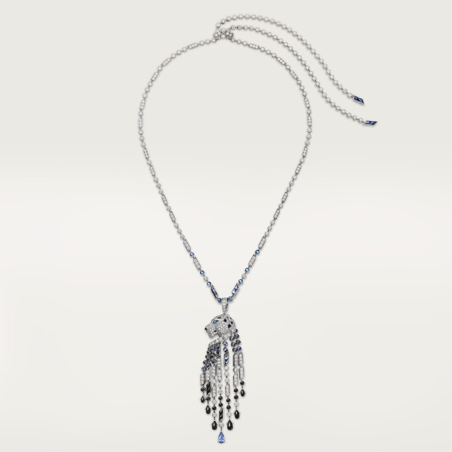 collana lunga panthère de cartier zaffiri modello grande pavé