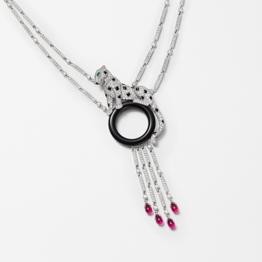 collana panthère de cartier rubellite pavé