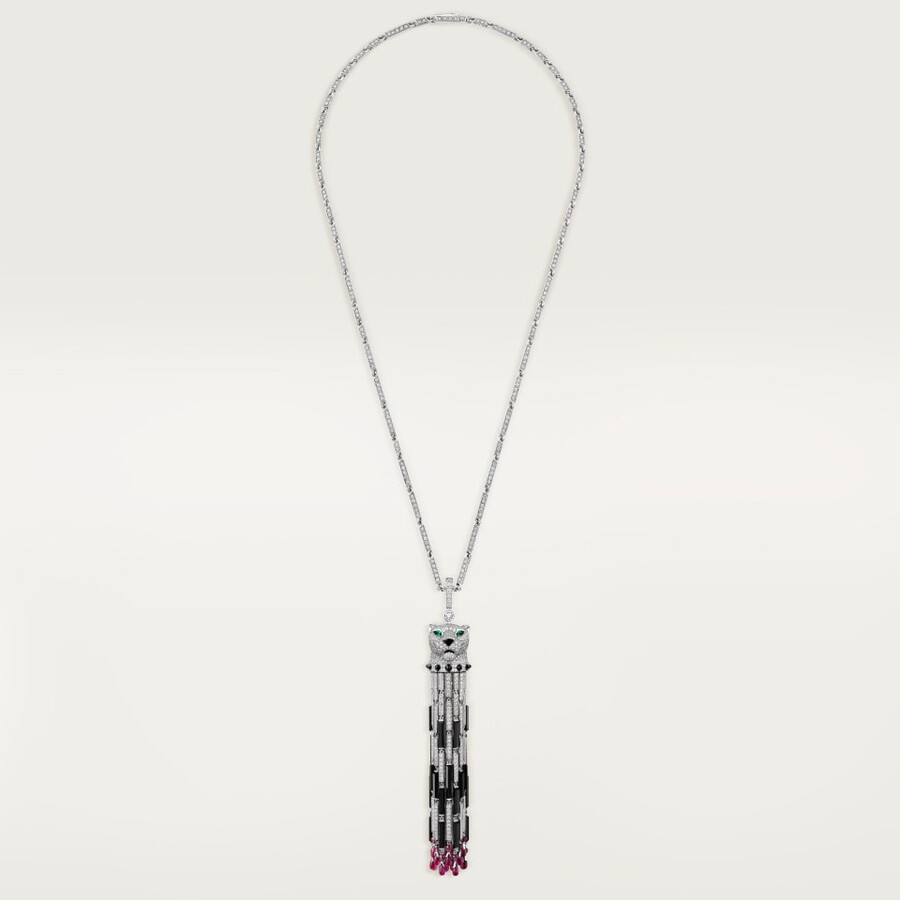 collana lunga panthère de cartier rubino multiuso modello grande pavé