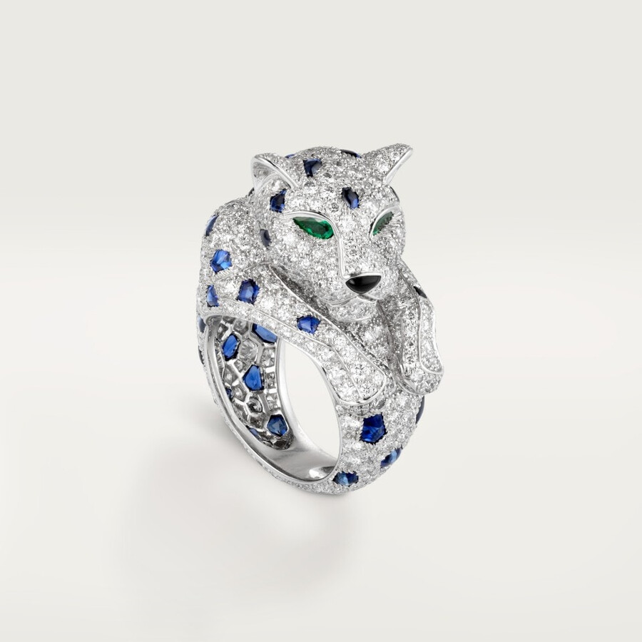 anello panthère de cartier zaffiro pavé