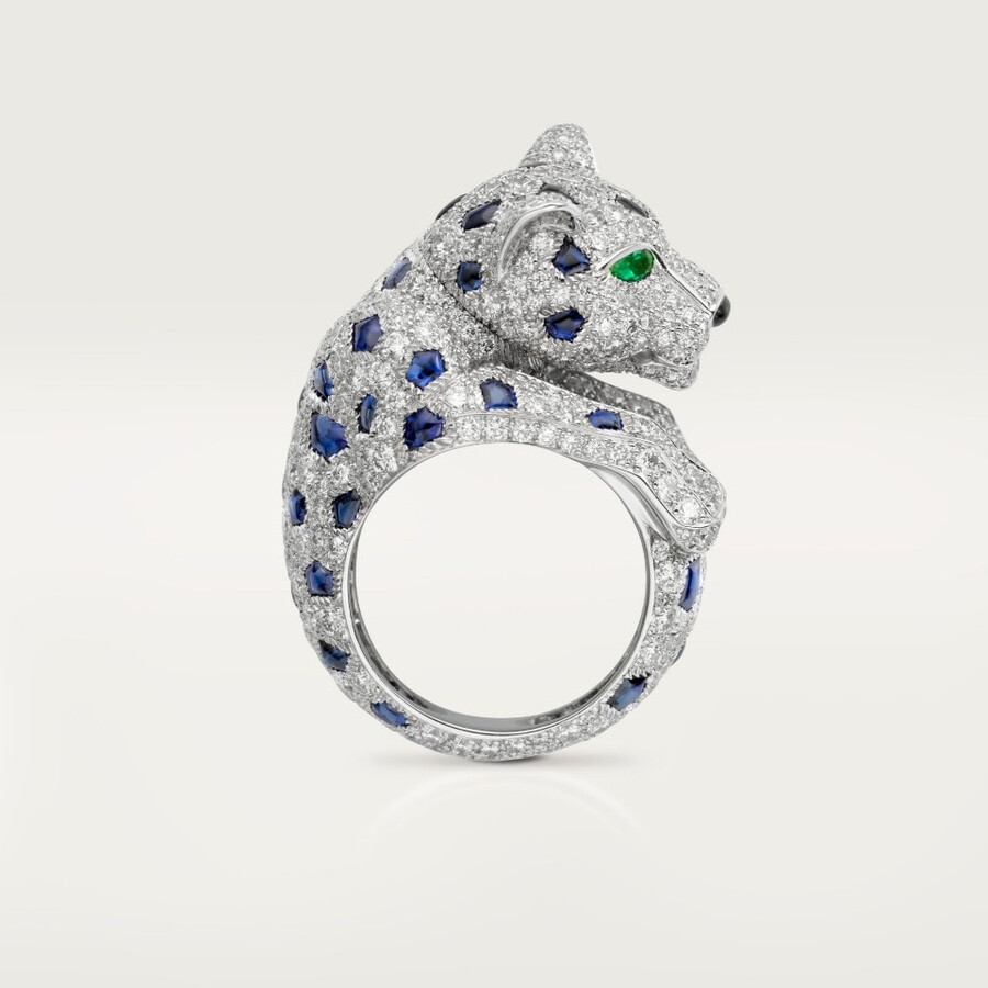 anello panthère de cartier zaffiro pavé