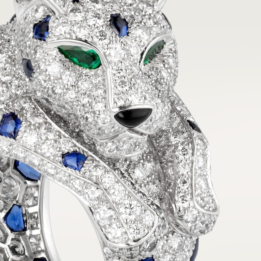 anello panthère de cartier zaffiro pavé