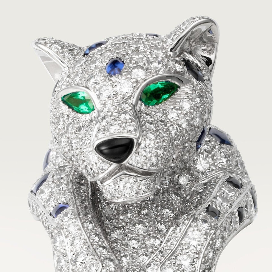anello panthère de cartier zaffiro pavé